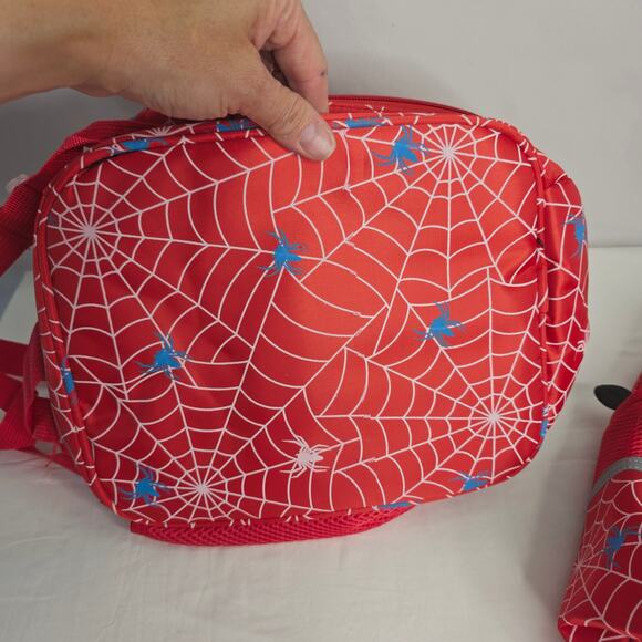 Kids Red 14.5" Tall Back to School Backpack & Matching Insulated Lunch Box New - Picture 8 of 10